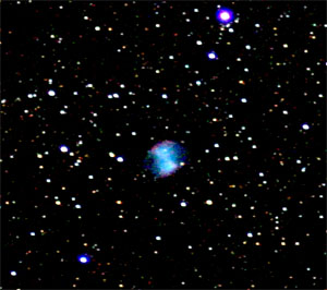 Планетарная туманность M27 "Гантель" (Лисичка), выдержка 102 сек. Планетарная туманность M27 "Гантель" (Лисичка), выдержка 102 сек.