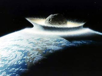 Астероид, входящий в верхние слои атмосферы, иллюстрация с сайта astronomija.co.yu